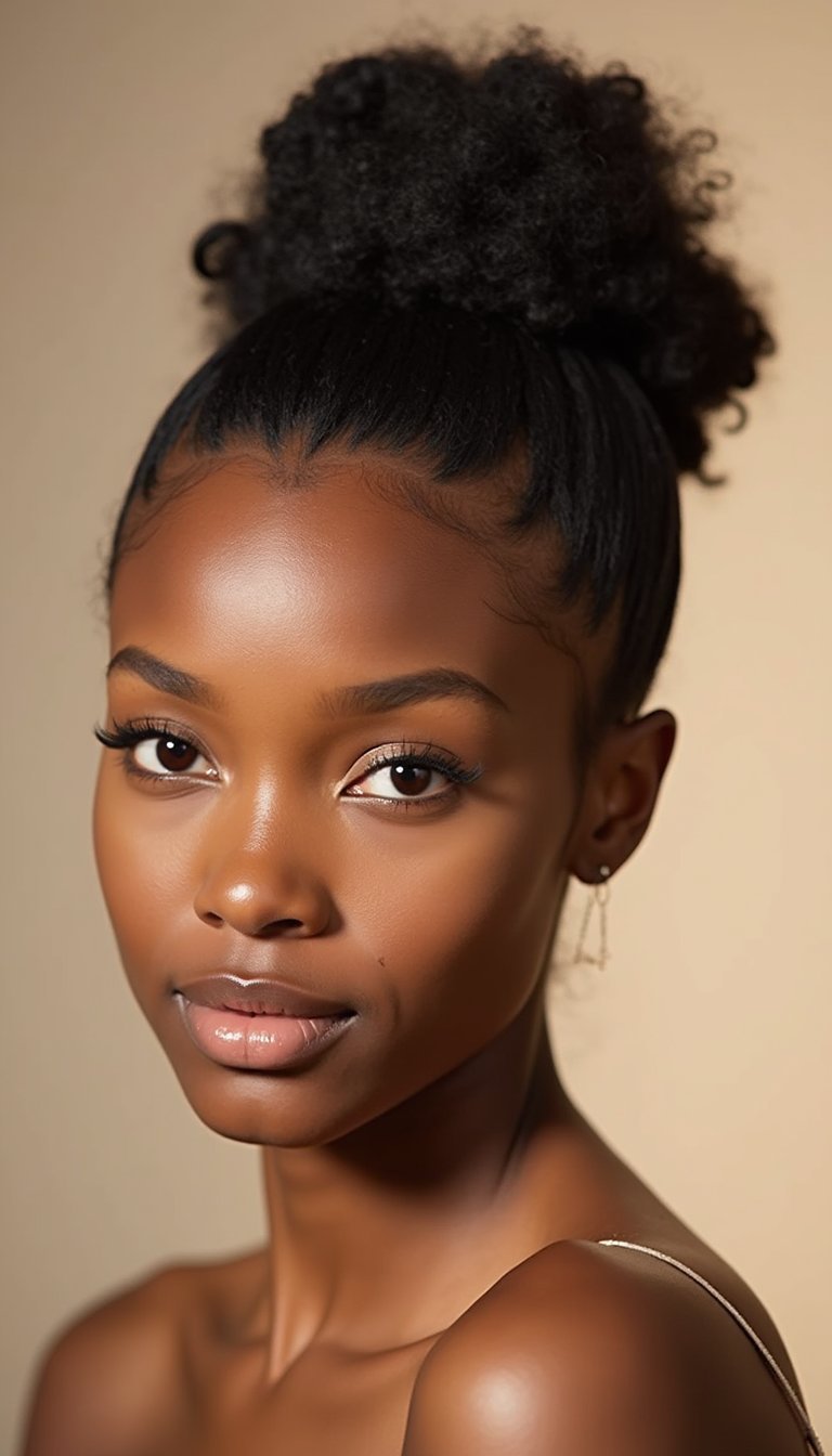 Twisted Low Bun With Honeycomb Parting