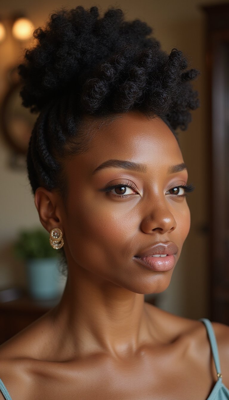 Vintage Finger Coil Roll Updo For Glam