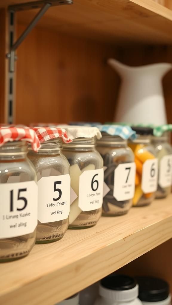 Mason Jar Shelf Advent With Cozy Labels