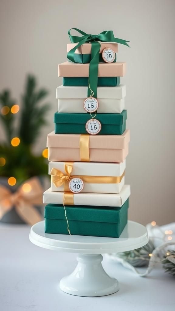 Mini Gift Box Tower Advent Calendar Centerpiece