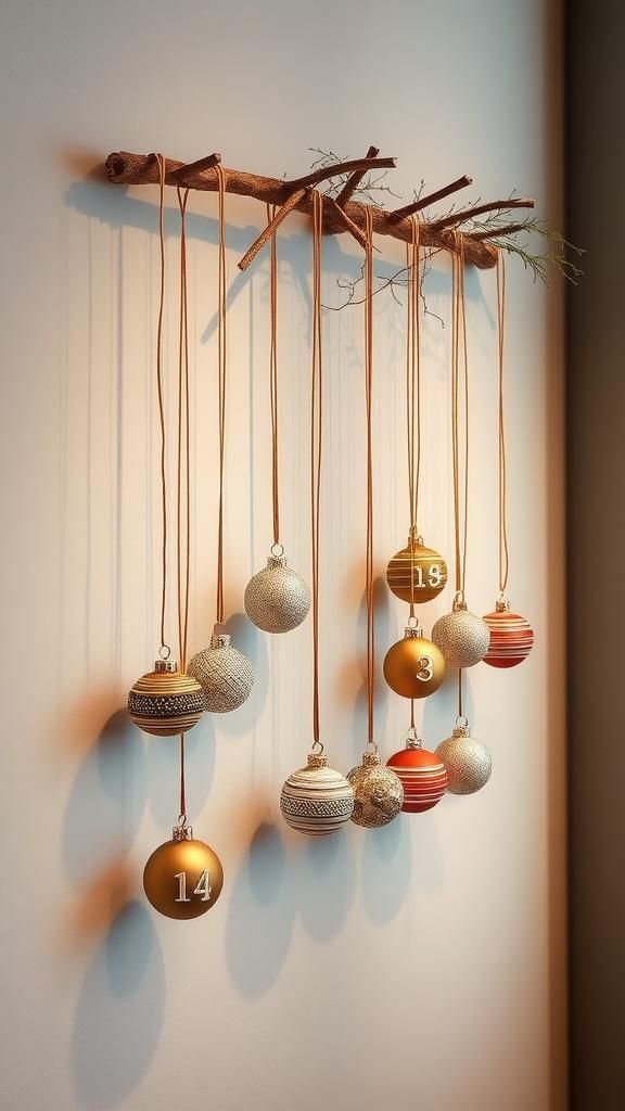 Ornament-A-Day Branch Advent Wall Display