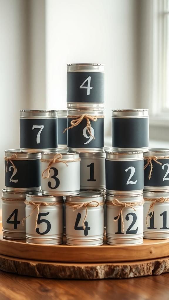 Upcycled Tin Can Advent With Chalk Labels