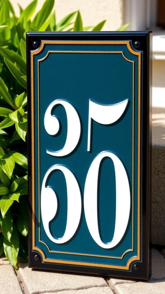 House Number Tile Featuring Luminous Ink Border