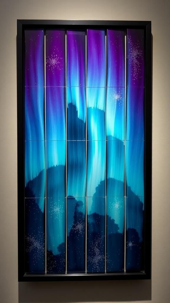 Northern Lights Vertical Tile Landscape Wall Panel