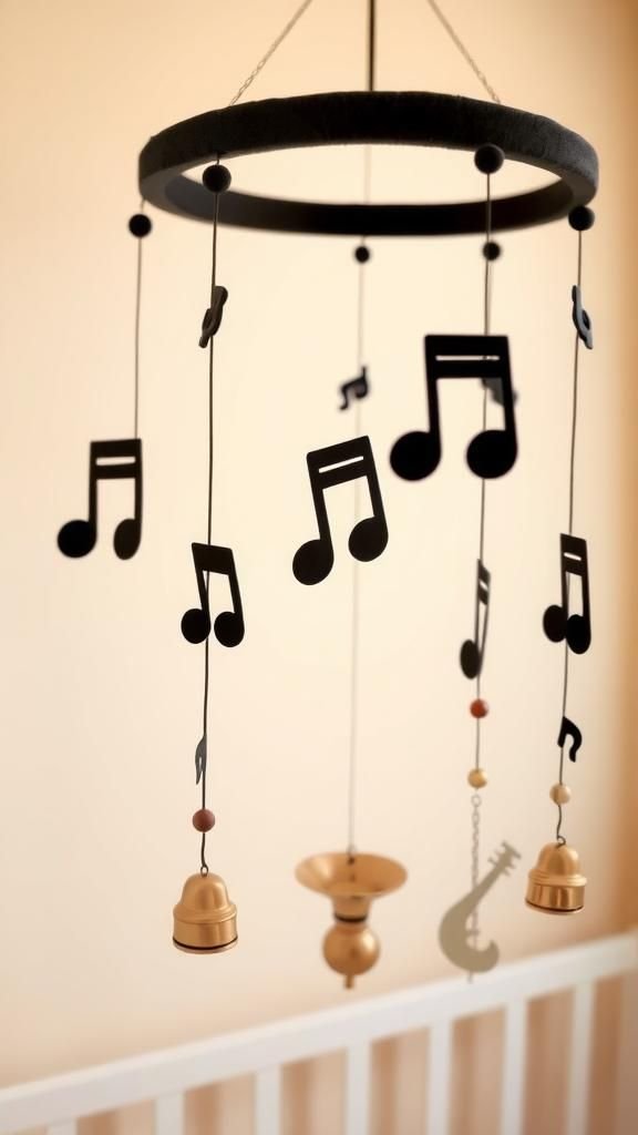 Musical Notes With Mini Instruments And Bells