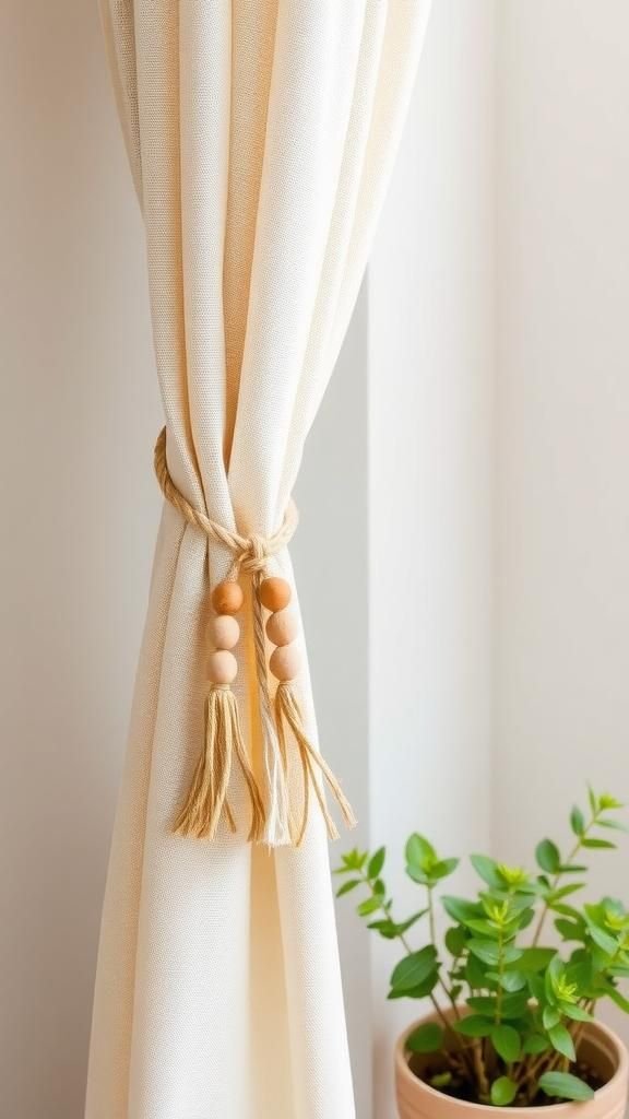 Boho Wooden Beads On Natural Cotton Cord