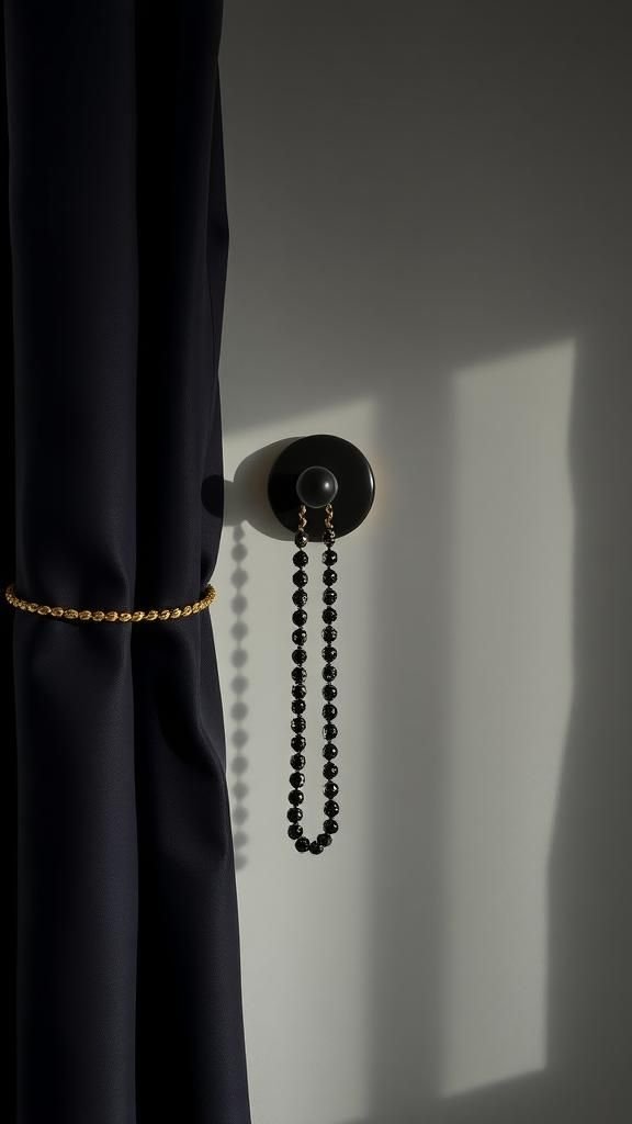 Brass Chain Loop With Faceted Beads