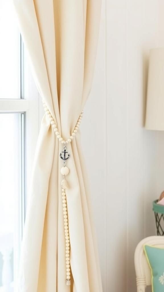 Coastal Shell And Pearl Accent Tieback