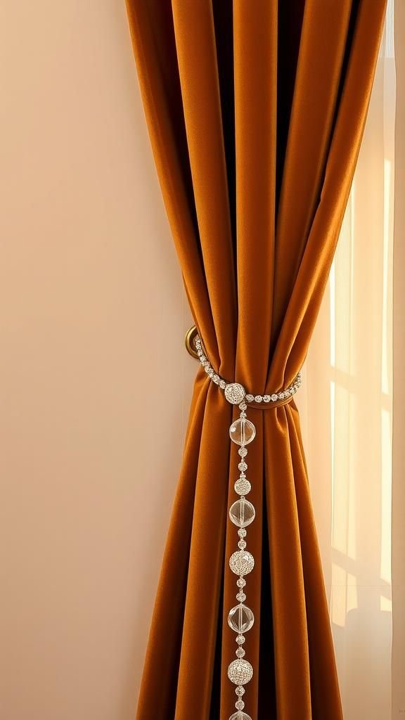 Crystal Prism Tieback With Luxe Silk Cord