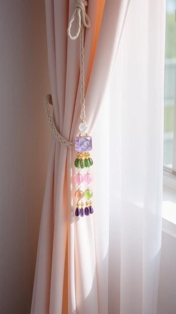 Gemstone Bead Tieback For Calm Energy