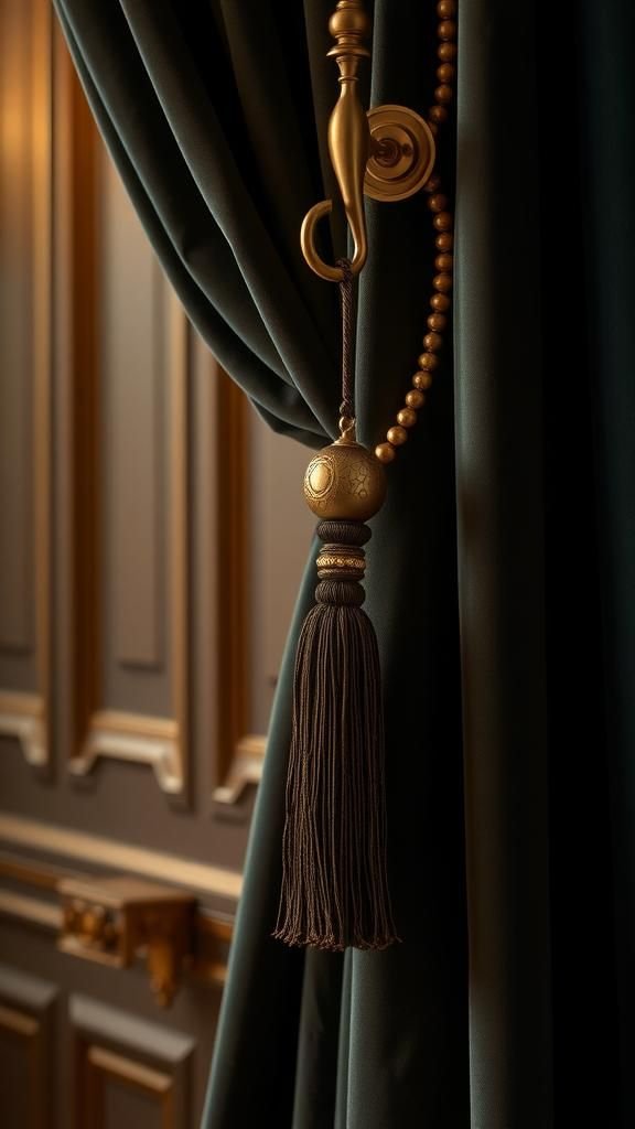 Luxe Tassel Tieback With Beaded Collar