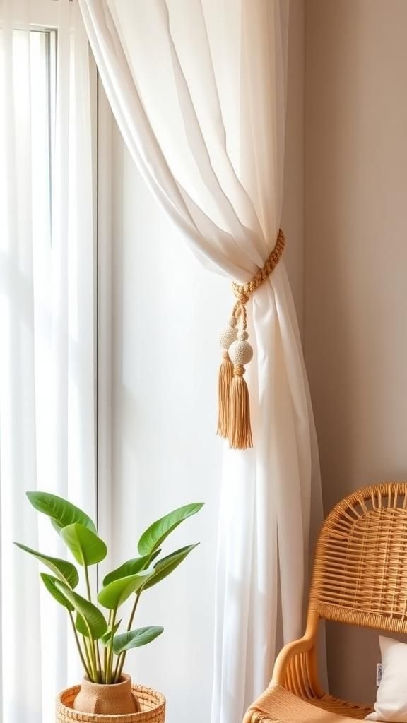 Macramé Knot Tieback With Accent Beads