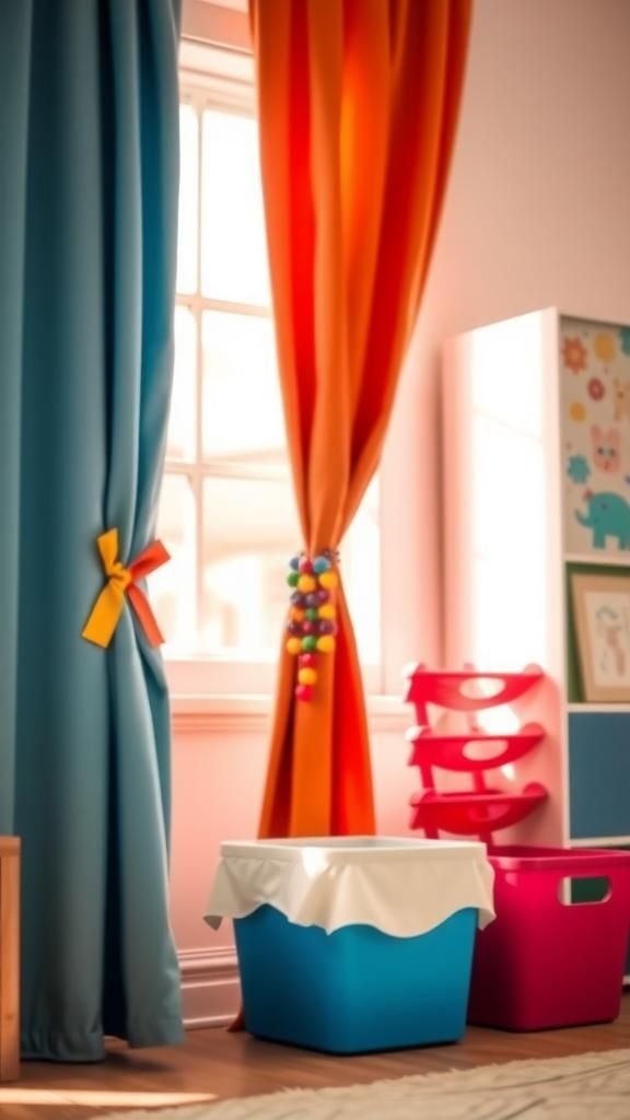 Rainbow Confetti Bead Tieback For Playrooms