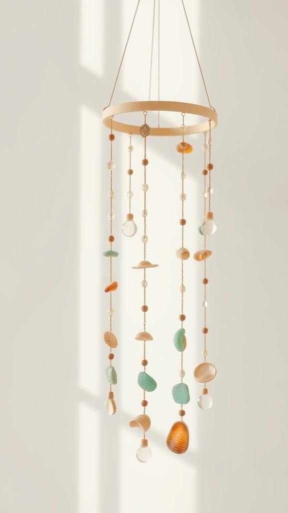 Sea Glass And Shell Beaded Mobile Sparkler