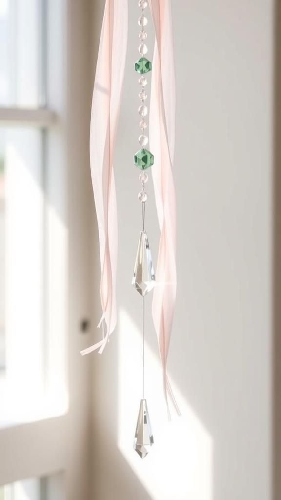 Silk Thread Tassel Window Charm With Beads