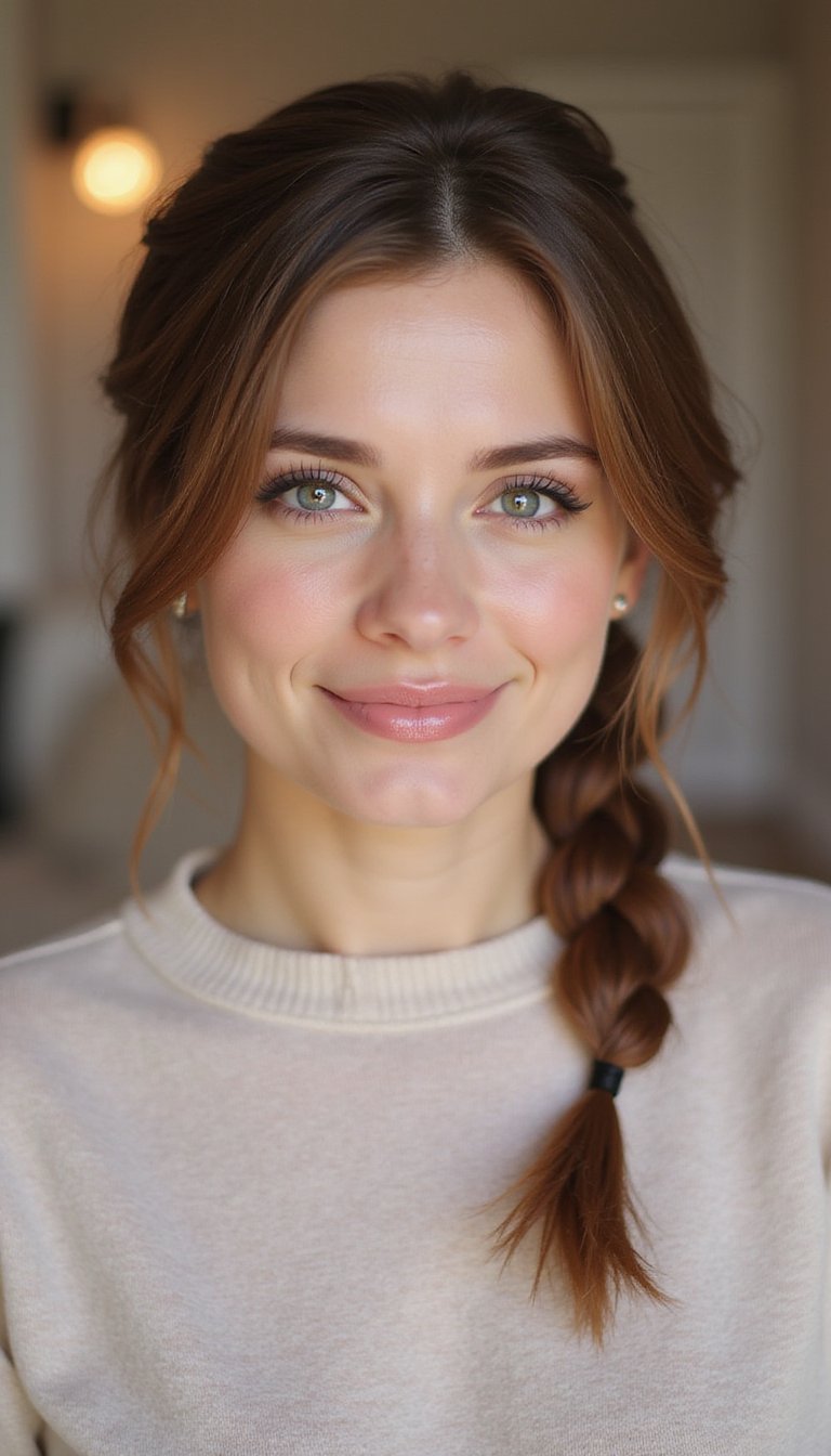 Short Hair Feather Braid Accent With Layers