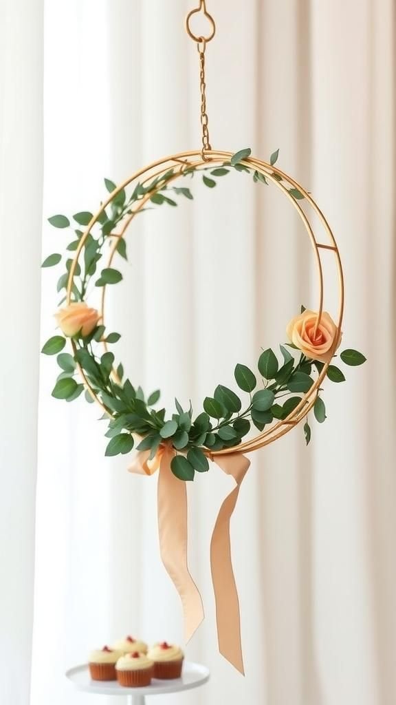 Floral Hoop Wall Hanging For Romantic Backdrops