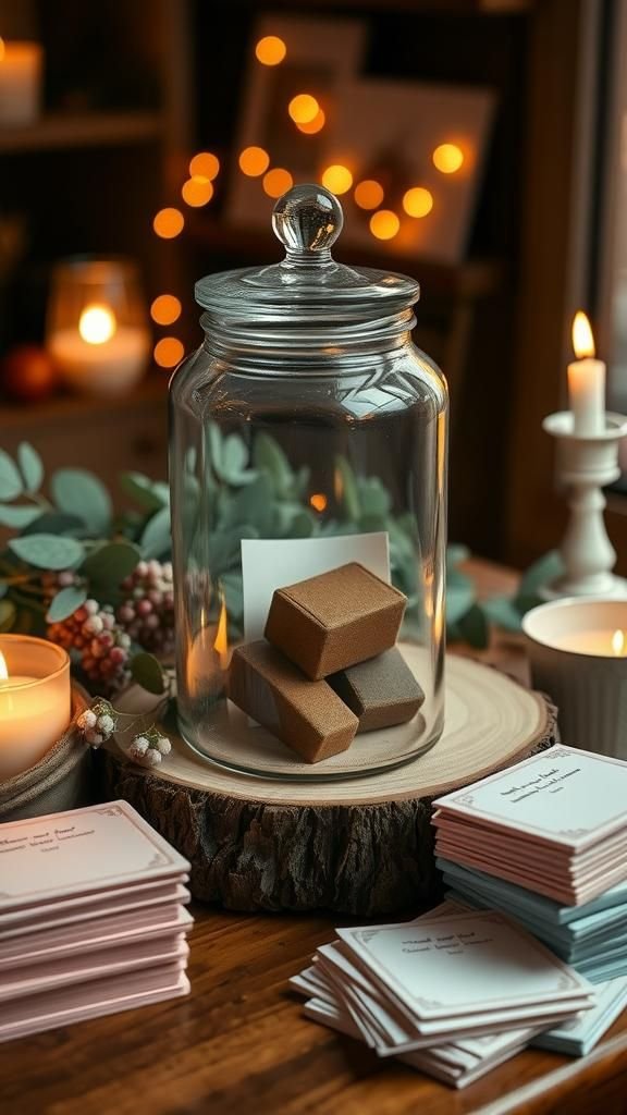 Memory Jar Centerpiece With Conversation Prompt Cards