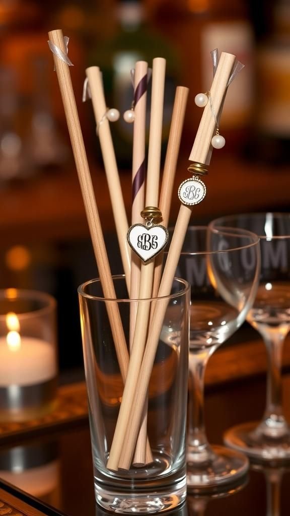 Signature Drink Stir Sticks With Tiny Charms