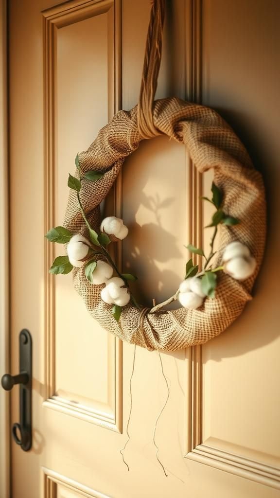 Rustic Burlap Wreath For An Inviting Entryway