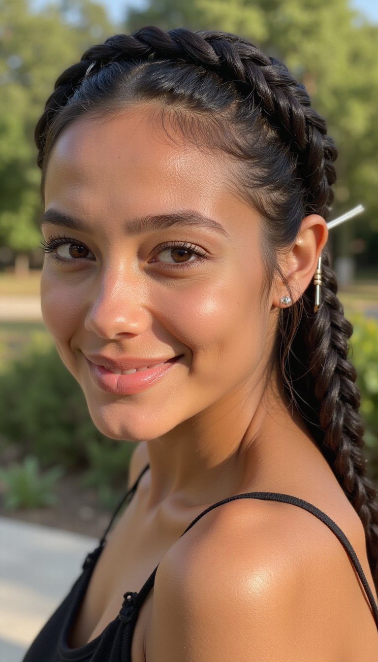 Braided Halo Accented With Matching Metal Barrette