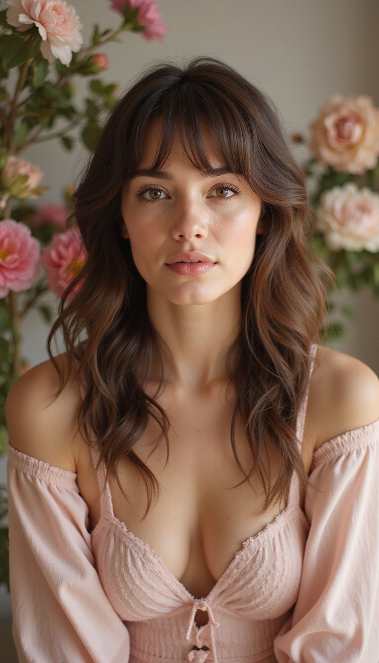 Soft Feminine Bixie With Wispy Fringe