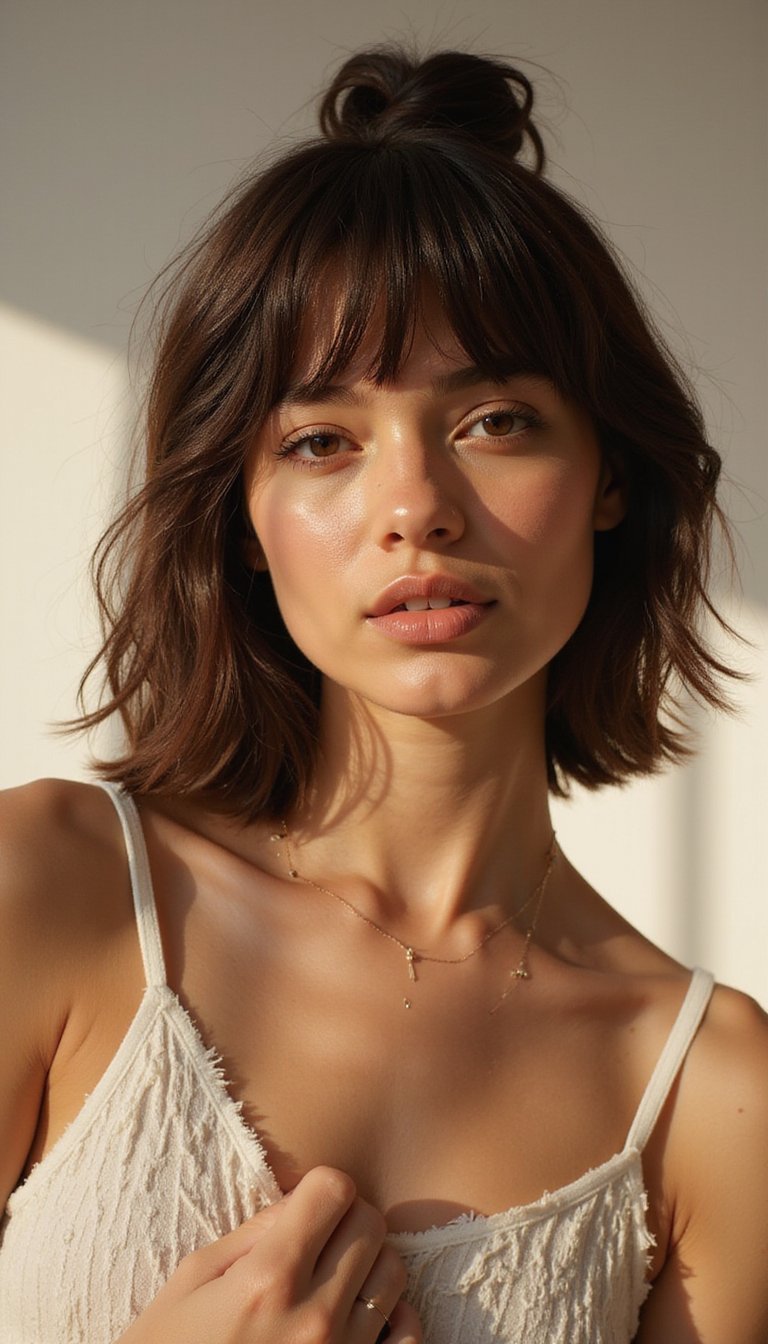 Textured Bixie With Micro Fringe Curtain