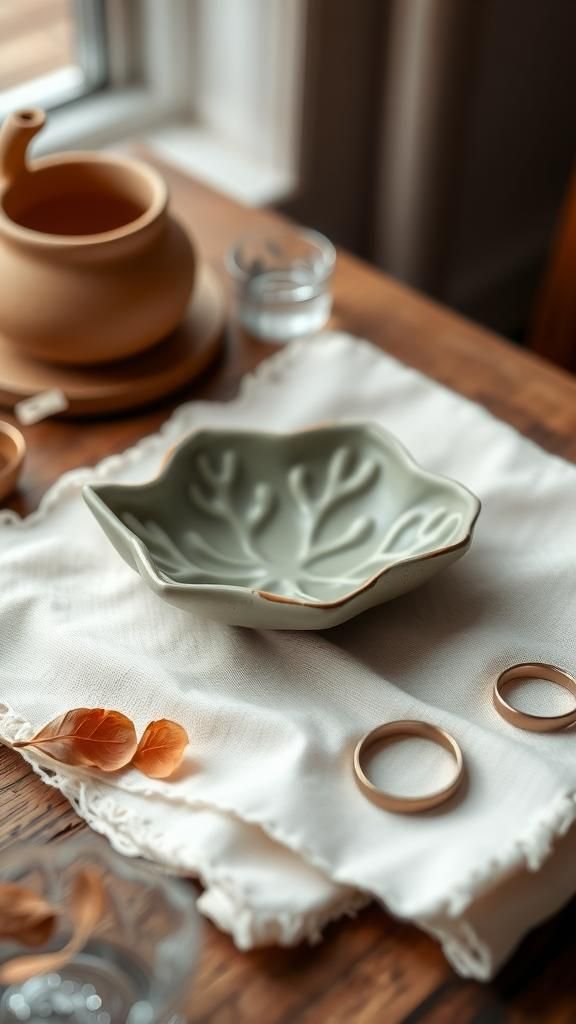 Real Garden Leaf Impression Trinket Dish