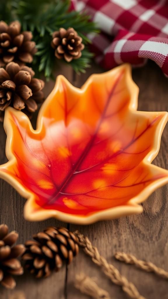 Textured Maple Leaf Dish With Autumn Ombre