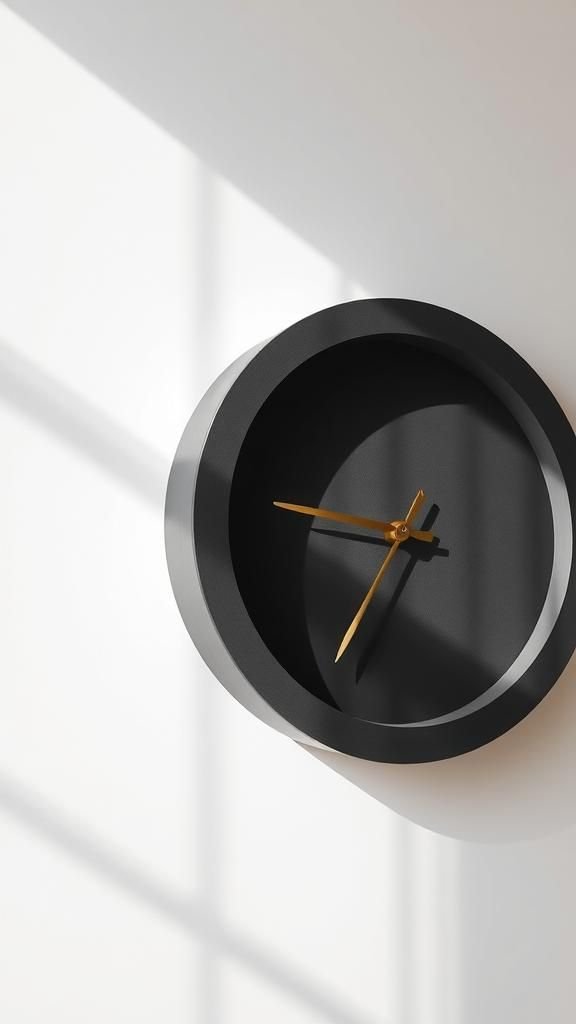 Round Concrete Wall Clock With Minimal Markers