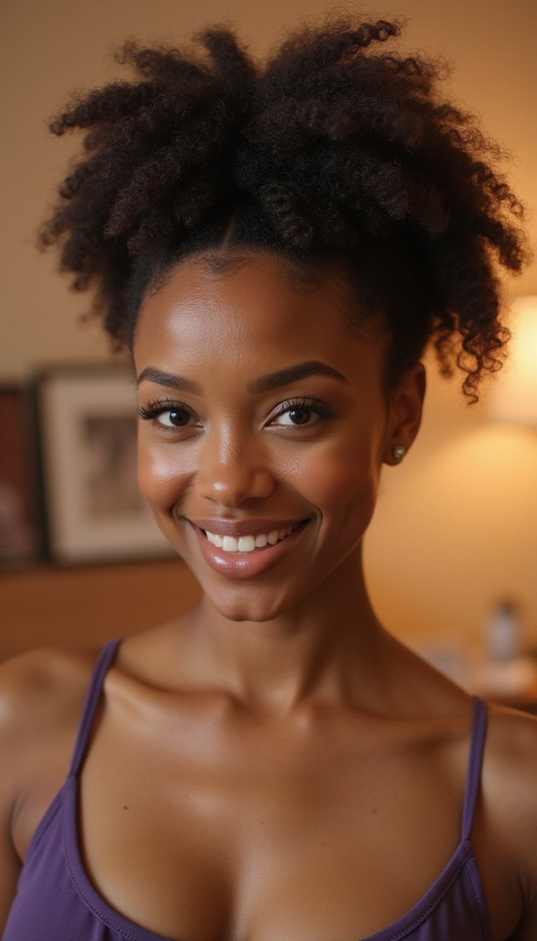 Bantu Knot Puffs With Defined Edges