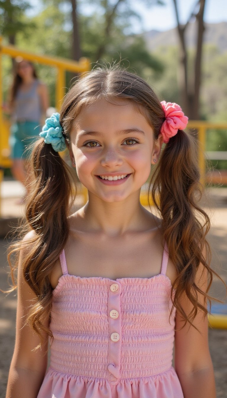 Bubble Pigtails With Bright Scrunchie Play