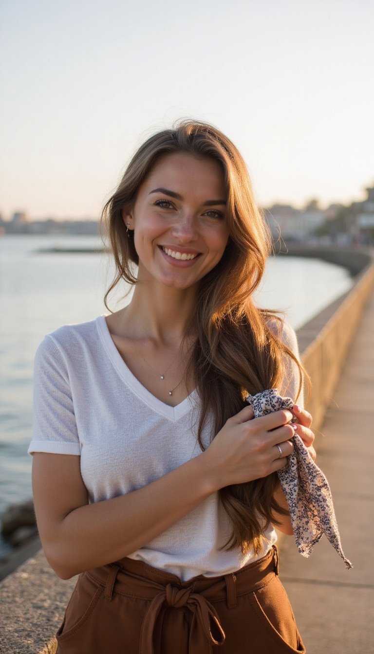 Wrapped Ponytail With Scarf And Scrunchie Mix