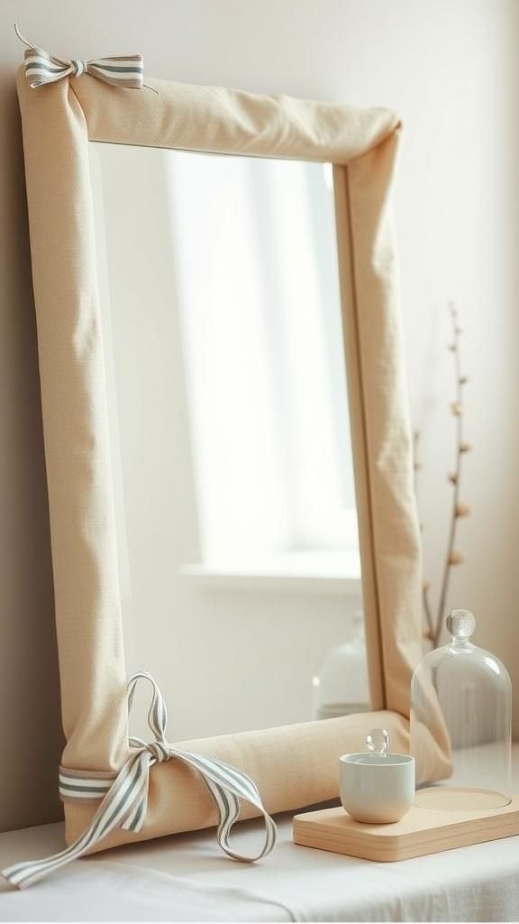 Linen-Wrapped Frame With French Ribbon Trim