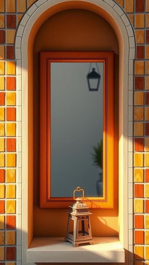 Zellige-Style Tiled Border With Sun-Baked Color