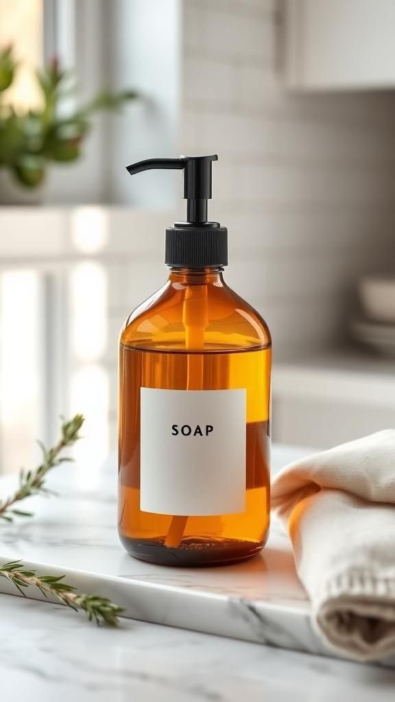 Amber Apothecary Bottle With Minimal Typography