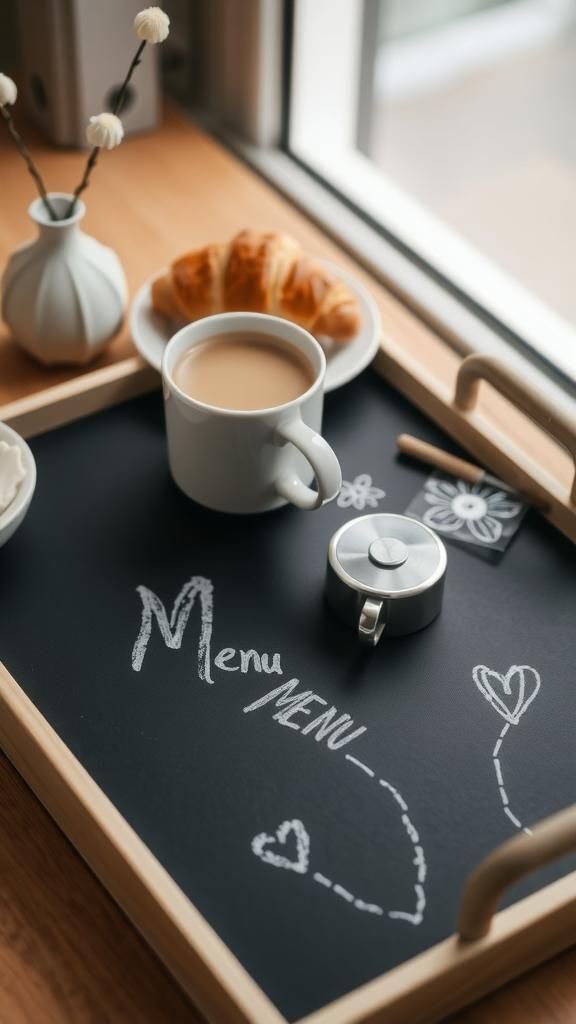 Chalkboard-Base Tray For Notes And Menus