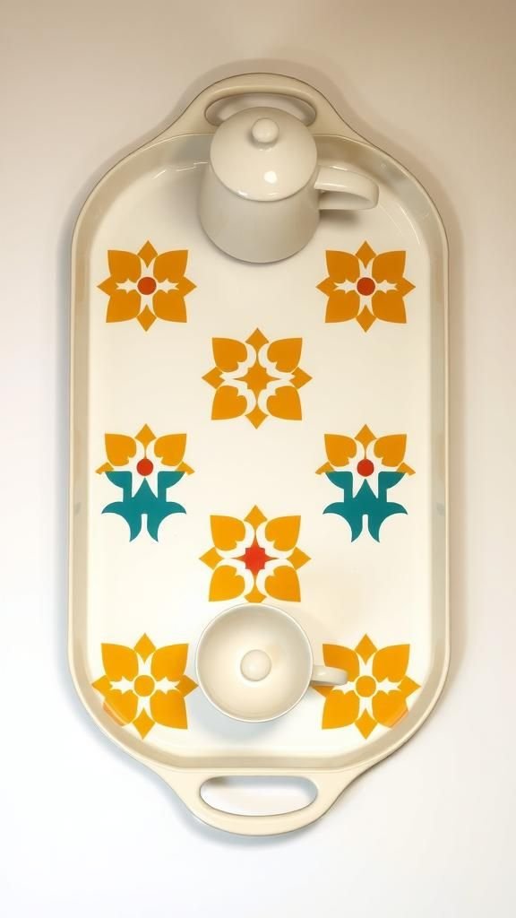 Geometric Stencil Pattern In Mid-Century Colors