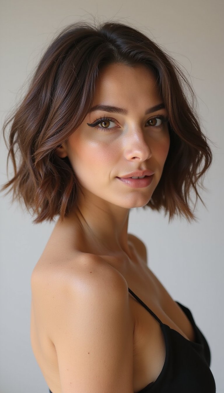 Short Wavy Bob With Soft Interior Movement