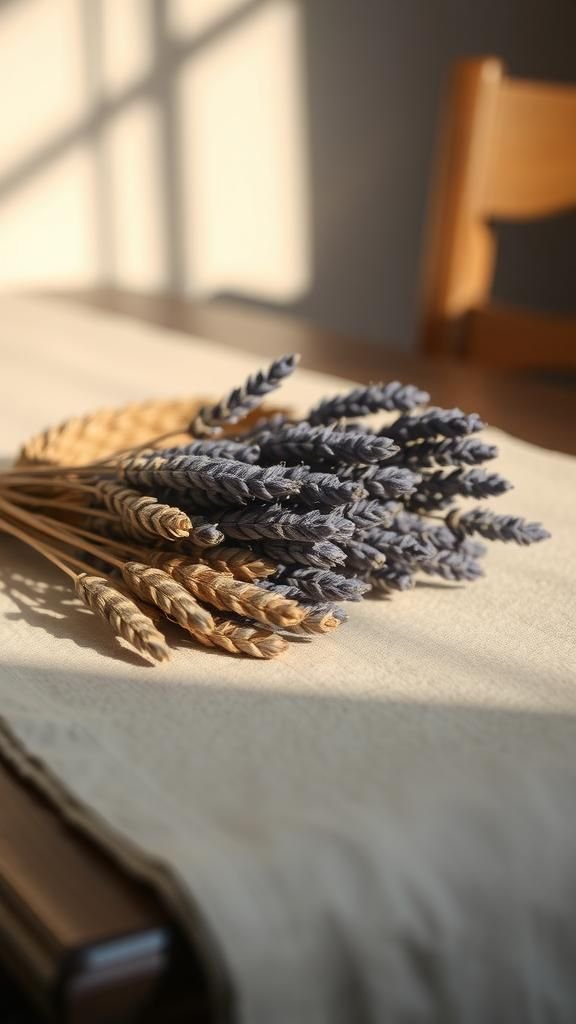 Dried Lavender And Wheat Bohemian Field Crown
