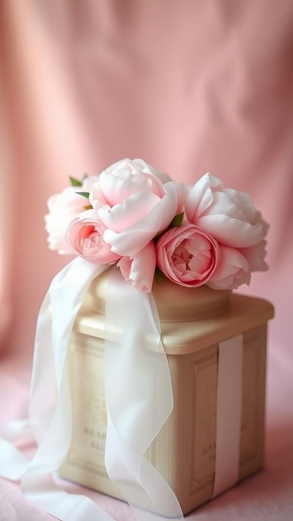 Pastel Peony Crown With Sheer Organza Streamers