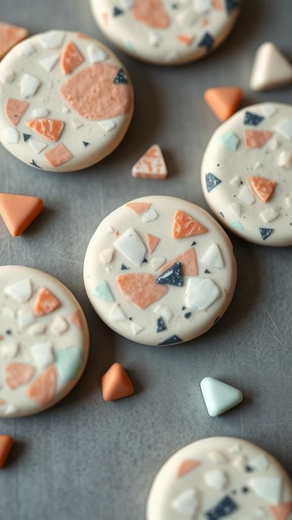 Terrazzo-Effect Air-Dry Clay Accent Magnets