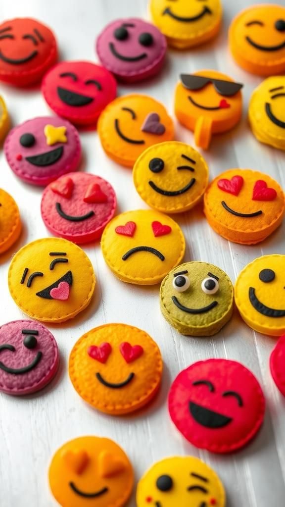 Felt Emoji Expression Magnets For Playful Mood Boards