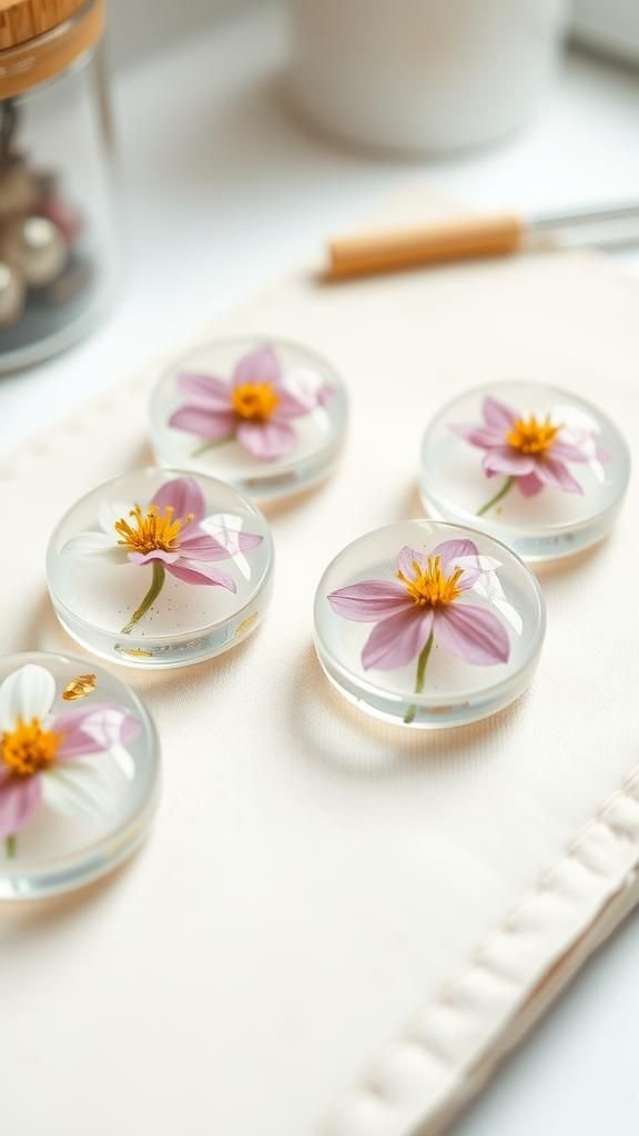 Pressed Flower Resin Magnets For Botanical Keepsakes