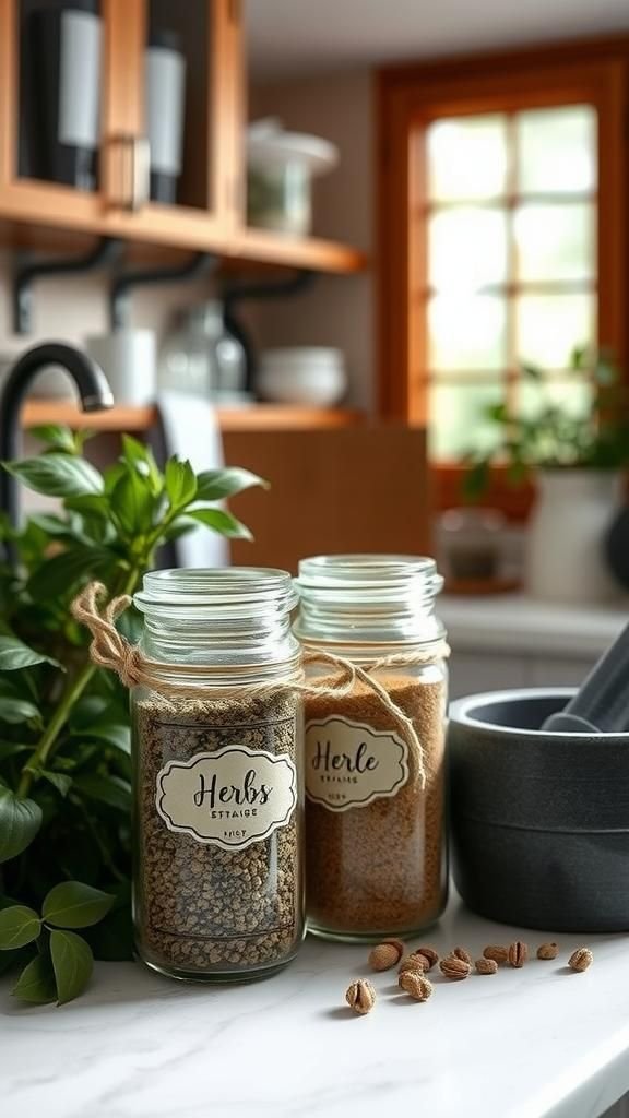 Botanical Herb Jar Labels For Kitchen Gardeners