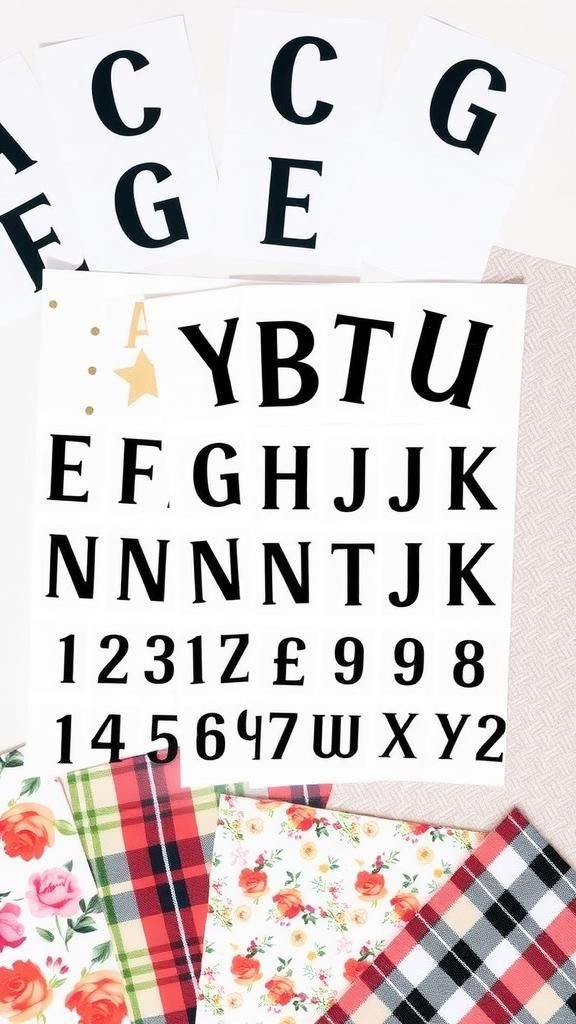 Patterned Monogram Initial Stickers With Bold Borders