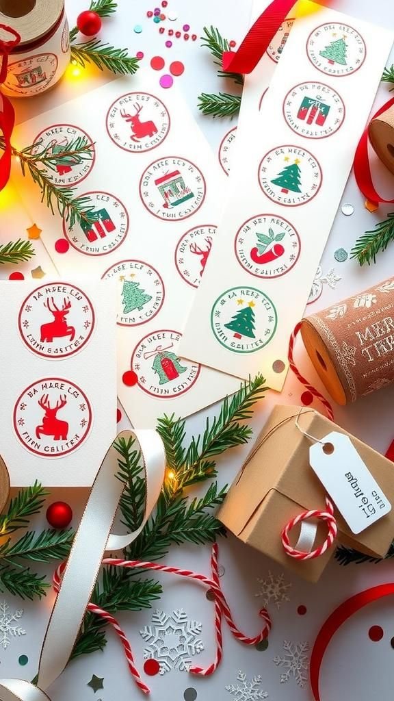 Seasonal Holiday Envelope Seal Stickers And Tags