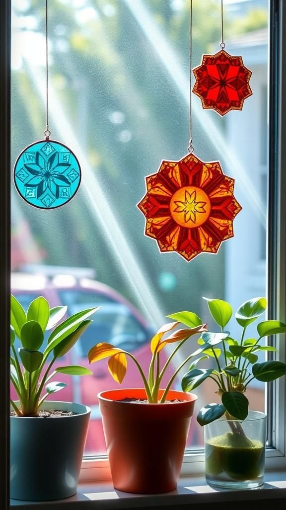 Transparent Window Suncatcher Stickers With Stained-Glass Look