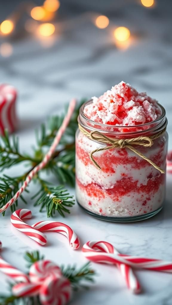 Peppermint Candy Cane Swirl Holiday Sugar Scrub