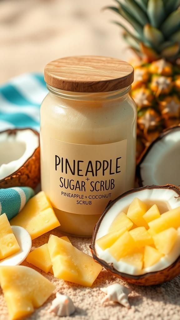 Tropical Pineapple Coconut Beachy Shower Sugar Scrub